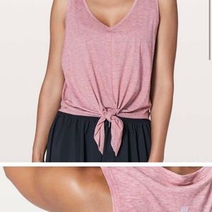 Lululemon Knot Going to Fly Tie Front tank, Heather pink, size 2